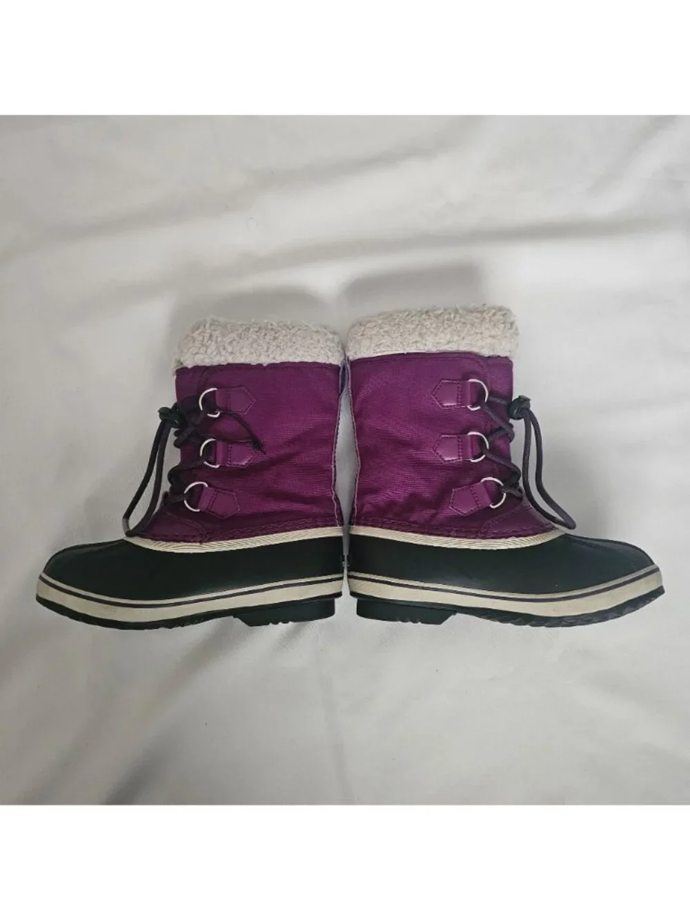 SOREL Yoot Pac Nylon Lace-Up Waterproof Winter Boots Wild Iris Dark‎ Plum Size 2